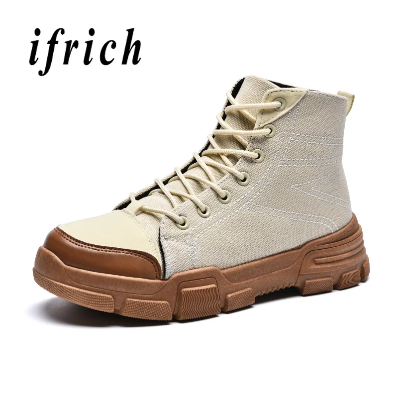 

Fashion Desert Boots Mens Khaki Black Military Tactical Boots Rubber Sole Canvas Ankle Boots for Men Anti-Slip Man Casual Shoes