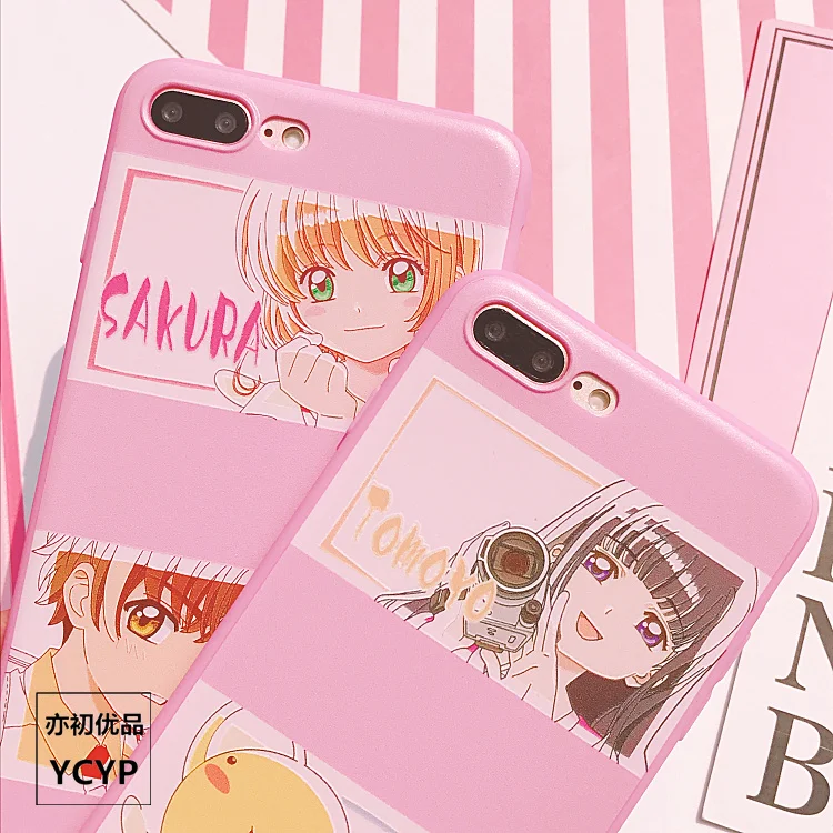 Чехол Sakura для iphone X Cardcaptor+ Защитная пленка для экрана из закаленного стекла для iphone 6 6s Plus 7 7plus 8 8plus Сейлор Мун