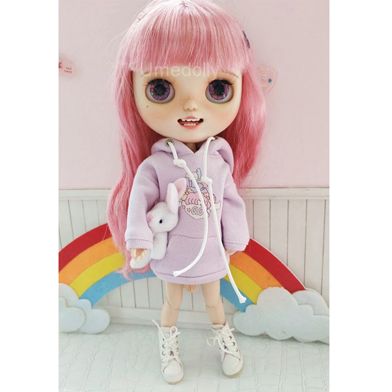 1 шт. симпатичная фиолетовая толстовка с капюшоном для 1/6 Blyth Licca кукла azone