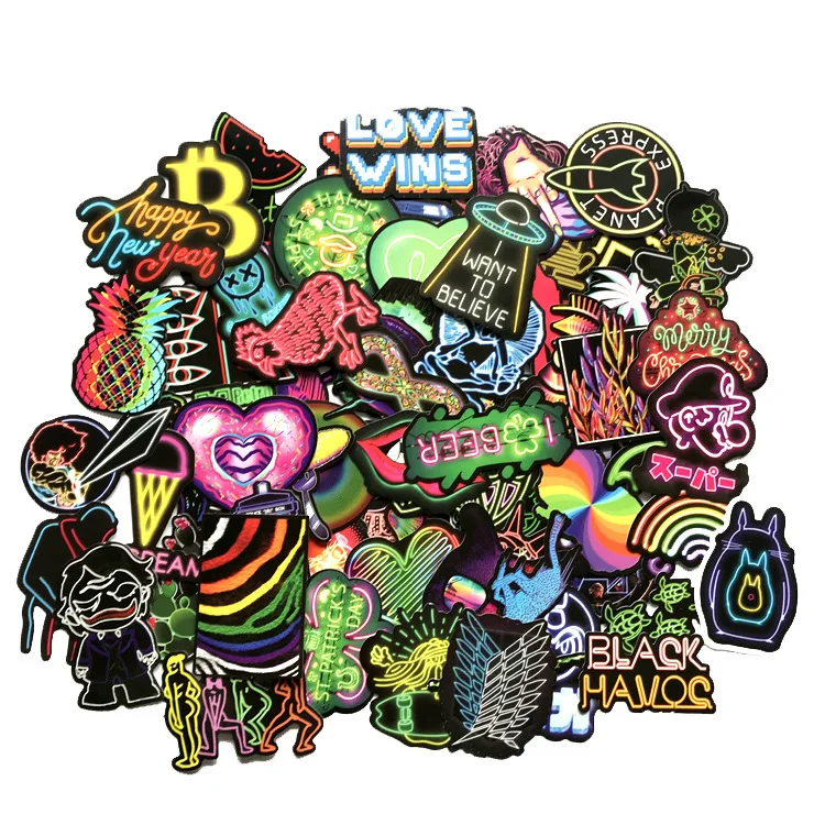 наклейки стикеры на ноутбук. Gifted стикеры. неоновые аниме стикеры. наклейки на телефон модные мультиков. наклейки неоновые.