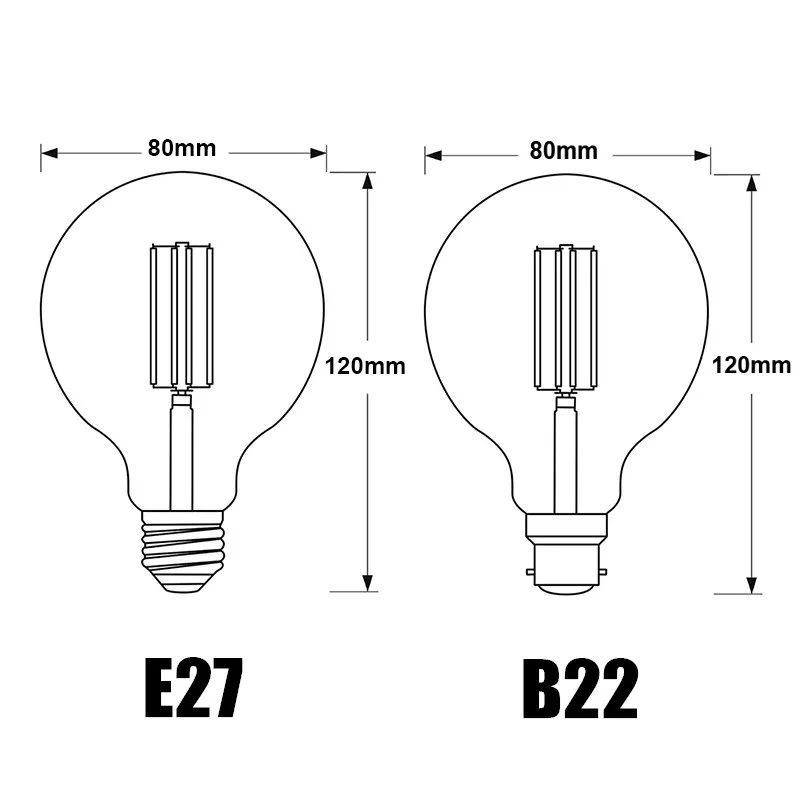 Smuxi 220 V Светодиодный светильник винтажная лампа E27 B22 G80 с регулируемой яркостью 6 Вт Ретро Глобус ламповая нить лампа для декор домашнего бара освещение