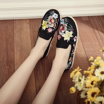 

SONDR loafers women shoes flats slip on mocasines mujer espadrilles embroidery chaussures femme flower embroider sapato feminino