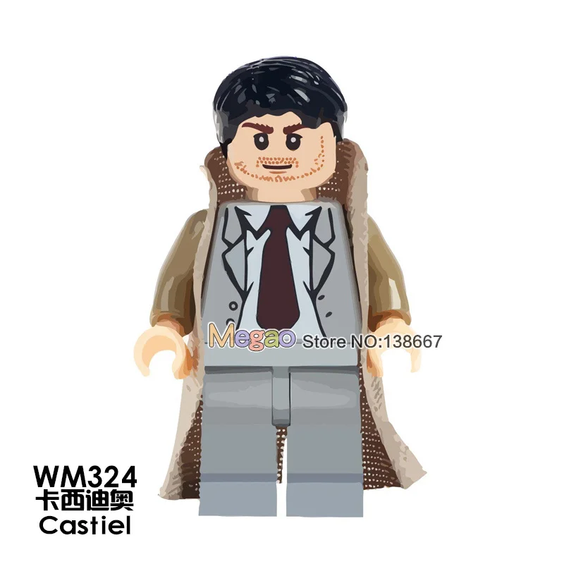 50pcs/lot Cowboy Glenn Ford American Movie Costume Action Model Education Building Blocks Gift Toys For Children - Color: Brown