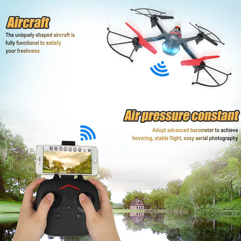 3 в 1 Режим RC вертолет 4 самолет с ДУ игрушки Дрон с камерой wifi в режиме реального времени 2,4 герц, Радиоуправляемый квадрокоптер 20 минут Срок службы батареи