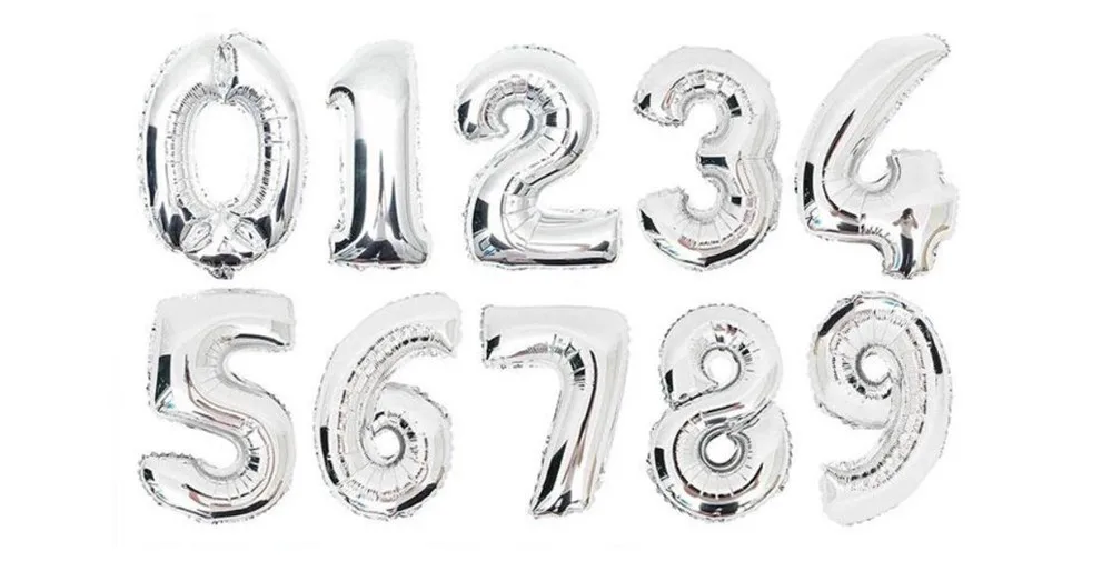 32 дюймов розовое золото номер фольга Воздушные шары большая цифра гелий шарики свадебные украшения день рождения поставки мультфильм