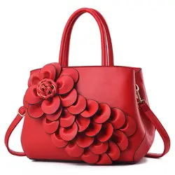 Для женщин сумка Мода повседневное кожаные сумочки роскошные дизайнерские сумки на плечо новый для 2018 с цветами bolsos muje