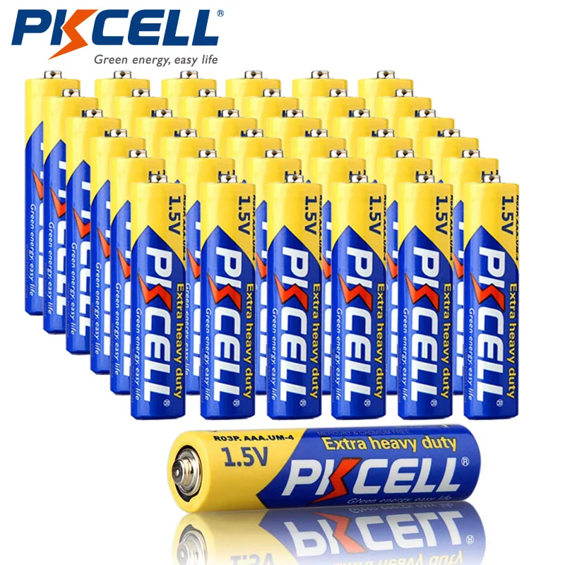 

30 X PKCELL Carbon Zinc Single Use Battery R03P 1.5V AAA Battery 3A Bateria Baterias
