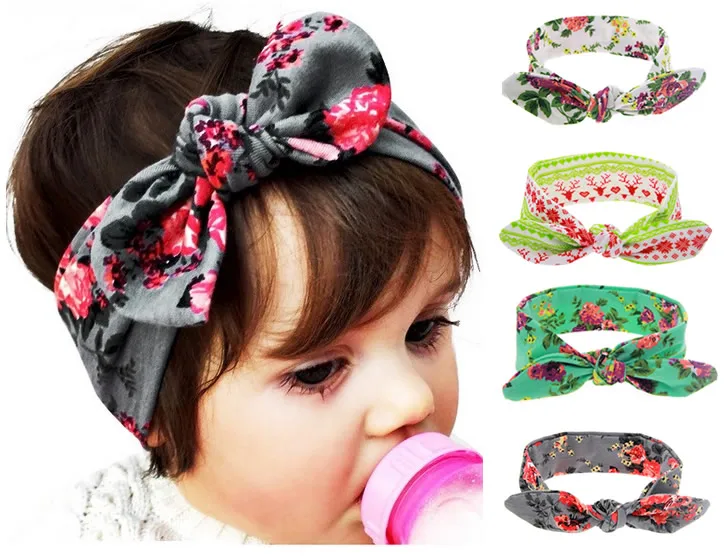 Enfants Bebe Filles Bebe Enfants Supreme Enfant En Bas Age Boheme Foulard A Fleurs Lapin Oreille Bandeau Nœud Cheveux Accessoires Chapeaux Photo Aliexpress