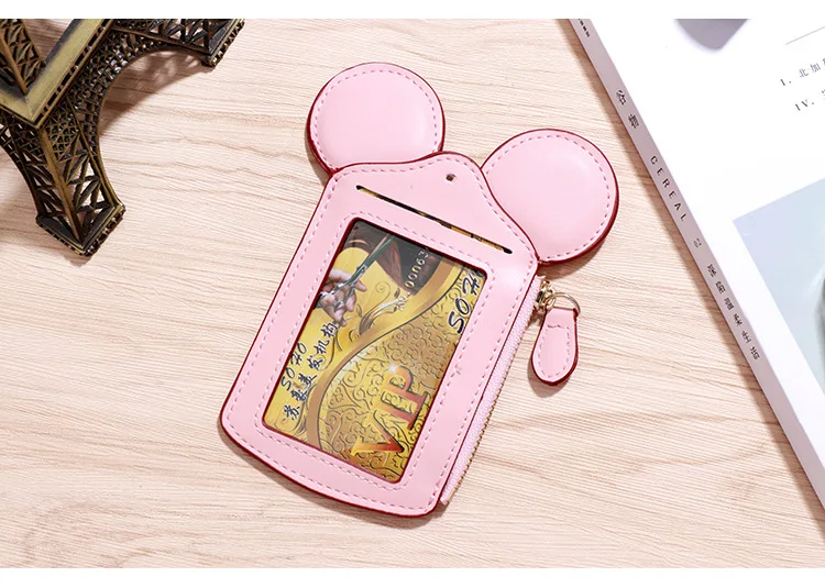 Disney с мультипликационным рисунком для хранения монет кожаный кошелек идентификатор автомобиля держатель карты Чехол Веселый Микки Маус Минни carry on 15x9x2 cm PU