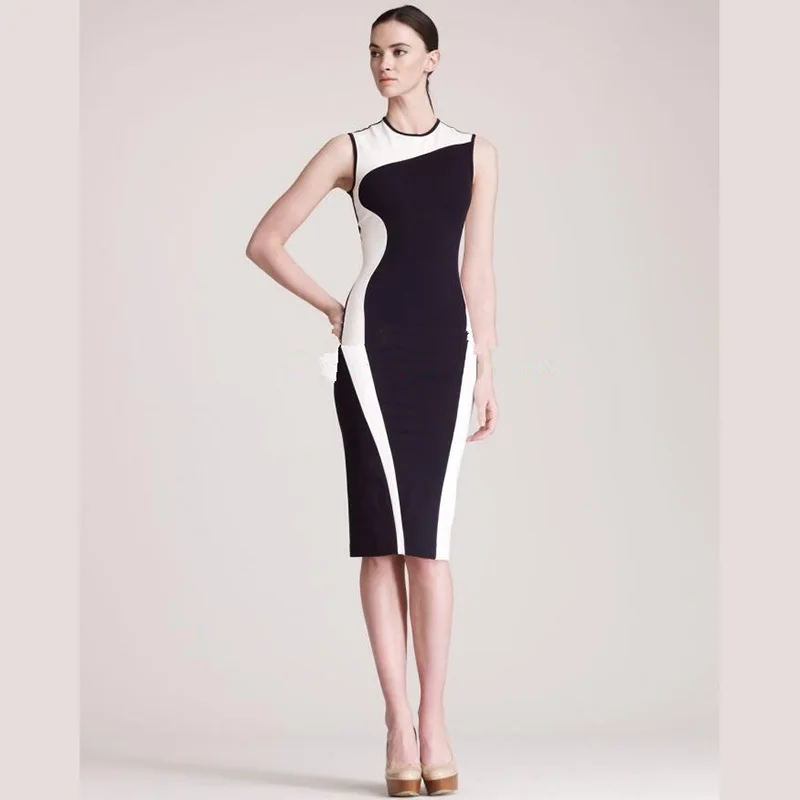 Летнее Платье Женщины Bodycon комфорт Лоскутное Повседневная одежда старинные