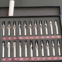 Горячая 22 шт R, D, F из нержавеющей стали татуировки Советы Комплект сцепление-закрытый наконечник+ 1 шт Серебристая Татуировка сцепление