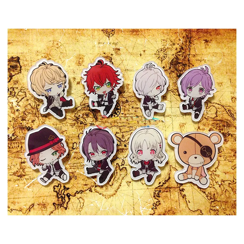 15pcs set diabolik lovers komori yui sakamaki ayato kanato laito shu 15pcs set diabolik lovers komori yui sakamaki ayato kanato laito shu reiji acrylic vampire story anime fans badge brooch badge in brooches from jewelry