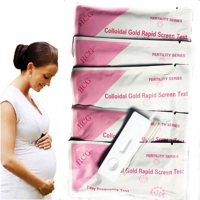 

5pcs Home Private Early Pregnancy Urine Midstream Test Strips Kit Female Pregnancy Rapid Test Paper PH Meter