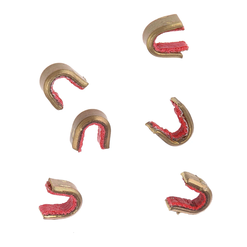 

6 Pcs Copper Bow String Nocks Set Nocking Point Archery Buckle Clips for Bow Strings Range From 10-16 Strands