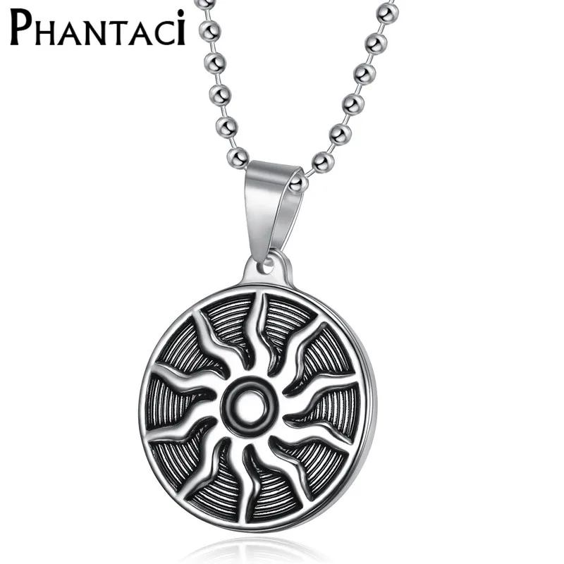 

No Fade Flame 316L Stainless Steel Men Necklaces Hiphop Rock Slide Bead Chain Man Necklace Apollo Drop Pendants Punk Jewelry