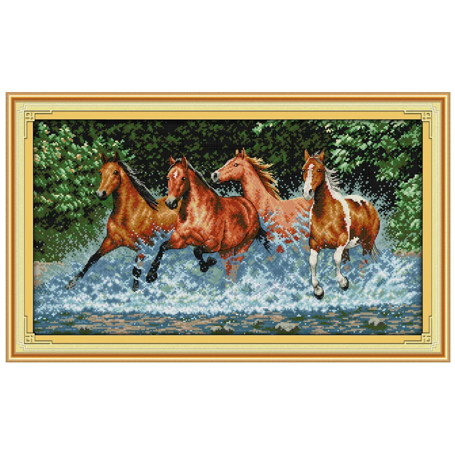 

Horses Counted Cross Stitch 11CT 14CT Cross Stitch Sets animals Cross-stitch Kits Embroidery Needlework