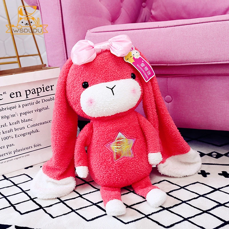 Красивый кролик бант Звезда Bling кролик подушка мягкий плюшевый Каваий мягкие игрушки милый сон мультфильм куклы для детей девочка подарки