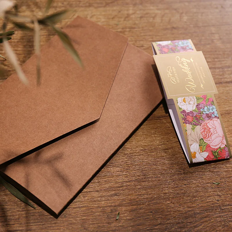  Vintage Wedding Invitations Kraft Paper Invitation for Wedding Letter Personalized Invitation Card  - 32854817593