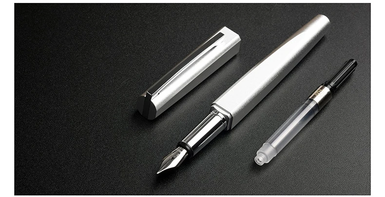 KACO квадратная серия Роскошная синяя и серебряная перьевая ручка с 0,5 мм пером Nobel металлические алюминиевые чернильные ручки