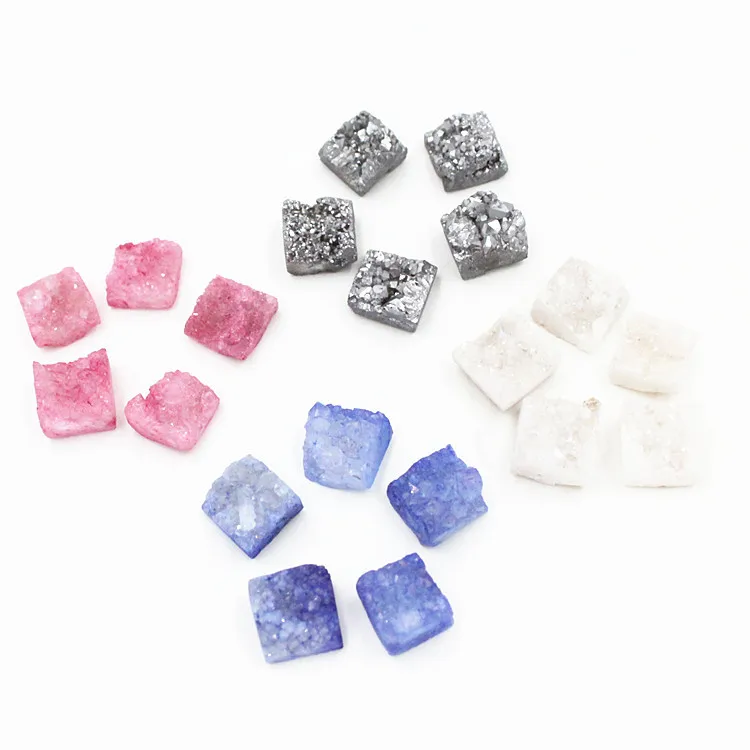 4 цвета натуральный агат титановая ткань гальванизированный кластер кристаллы