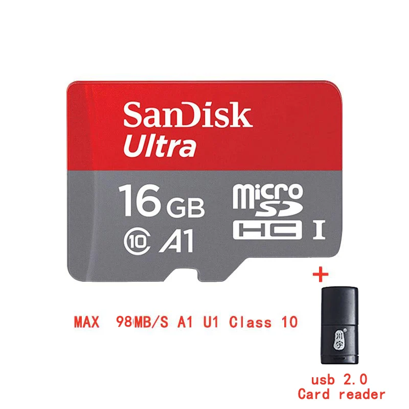 Двойной Флеш-накопитель SanDisk microsd 128 ГБ 200 ГБ class10 карты памяти 80 МБ/с. ультра micro sd Card 64 ГБ 32 ГБ оперативной памяти, 16 Гб встроенной памяти, tarieta micro sd cartao de memoria - Емкость: 16G-C286