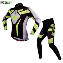 Wosawe Велоспорт одежда костюмы весна осень с длинными рукавами Vélo 3D мягкие брюки комплект одежды Ciclismo спортивной