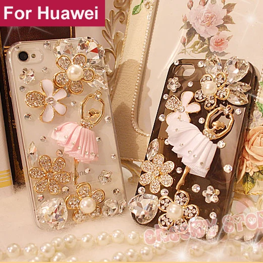 

Luxury Skirt Ballet Girl Rhinestone Case For HuaWei Nova 2 plus 2S Y3 Y5 Y6 II Pro 2017 Y7 Prime Y9 2018 Enjoy 7S P smart