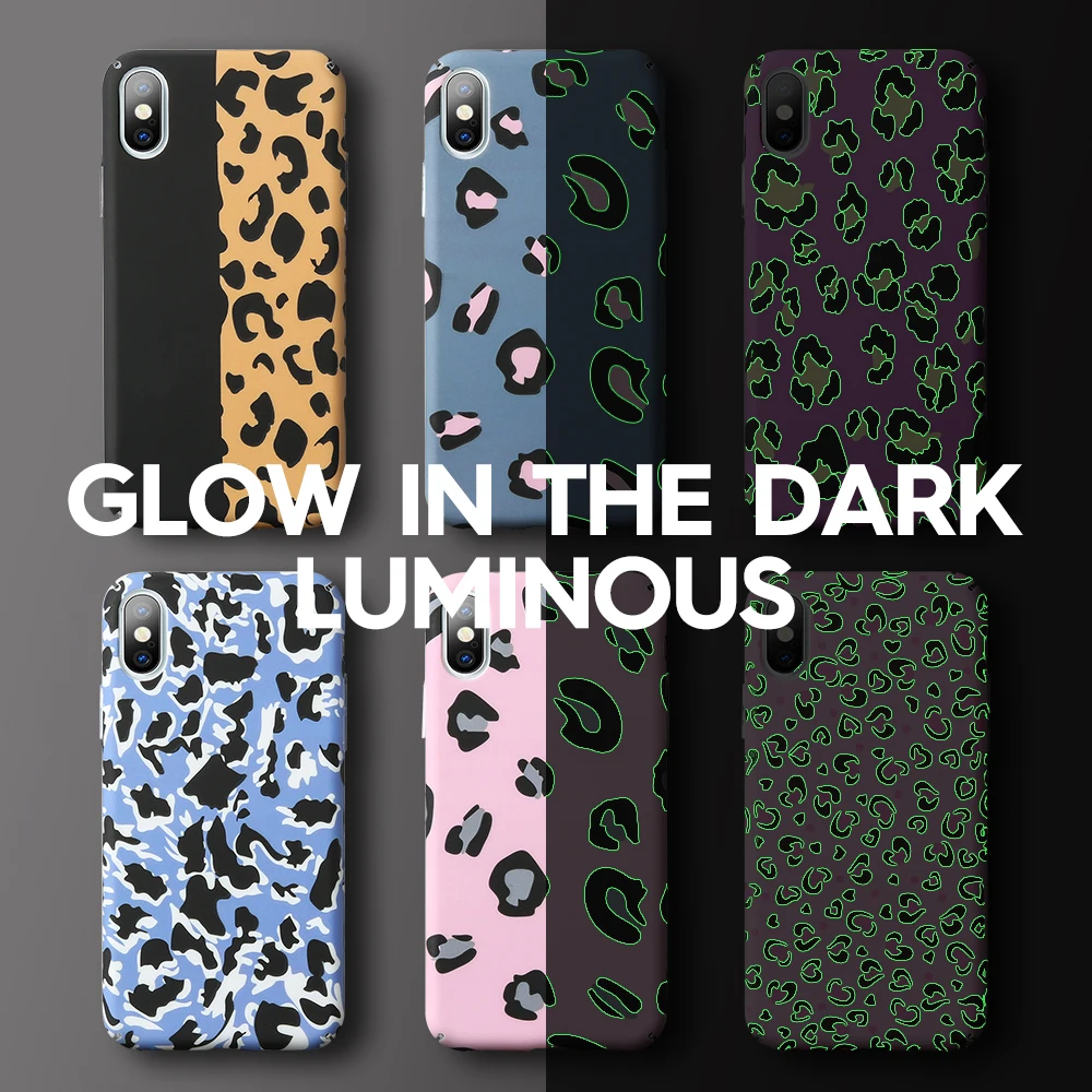 

NORTHFIRE Leopard Luminous Phone Case For Xiaomi 5 6 7 8SE 9SE Shockproof Ultra Slim Case For Redmi 7 6Pro GO 6A Cover Fundas
