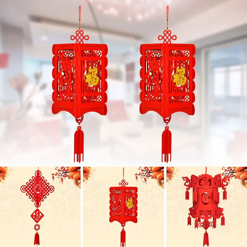 

3D Xmas New year Creative Chinese Lantern Lamp decor Hanging Home Fashion Lucky Decorate Festival Pattern Traditional Gift