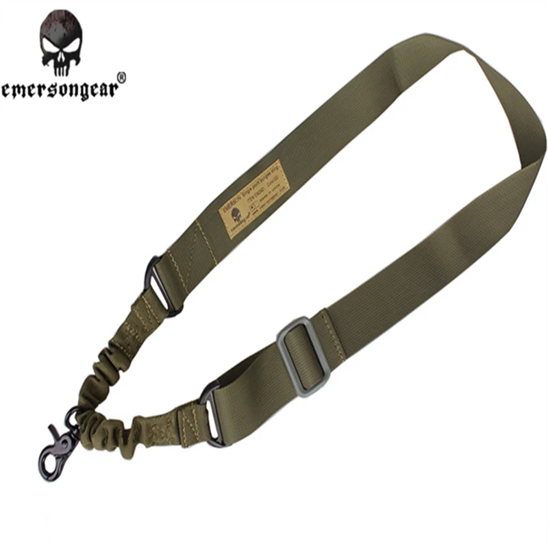 

EMERSON Adjustable Hunting Tactical One Single Point Gun Sling Rifle Sling Bungee Strap Safety Nylon Belt Rope with Metal Hook