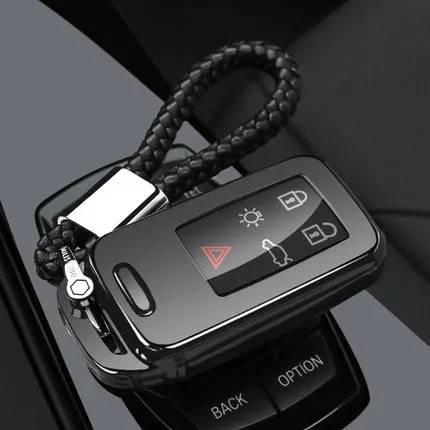 Чехол для ключей для volvo v60/V90/S80/V40/S60/XC60/XC90 брелок 1 шт - Название цвета: black rope