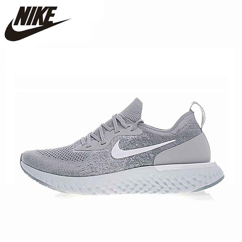 

Nike Epic React Flyknit Men Running Shoes Gray Professional Sport Sneakers AQ0067