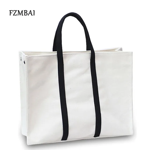 FZMBAI Leisure Canvas Tote Bags College Students Large Capacity School