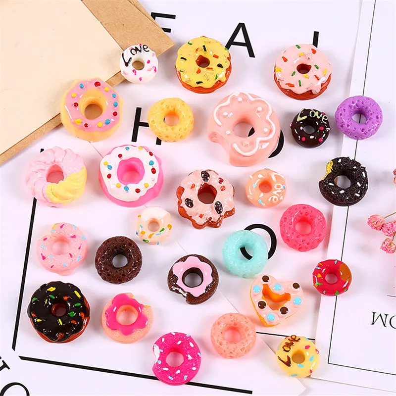 

10Pc Mini Artificial Donut Cake For Dolls Decorative Accessory Super Cute