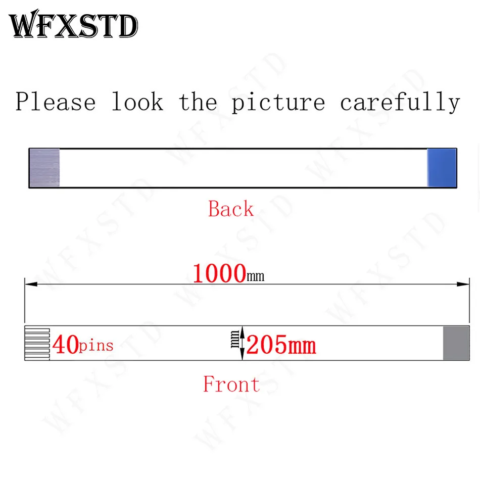 

100cm 205mm 40pins New Flex cable AWM E118077 or E129545 or Other 2896 80c vw-1 two side copper