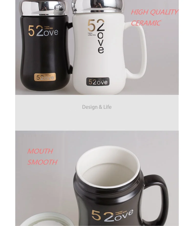 ULKNN Новинка креативные керамические кружки чашка для кофе и молока с крышкой с ложкой с подарочной коробкой влюбленные пары день рождения хорошие подарки Drinkwar
