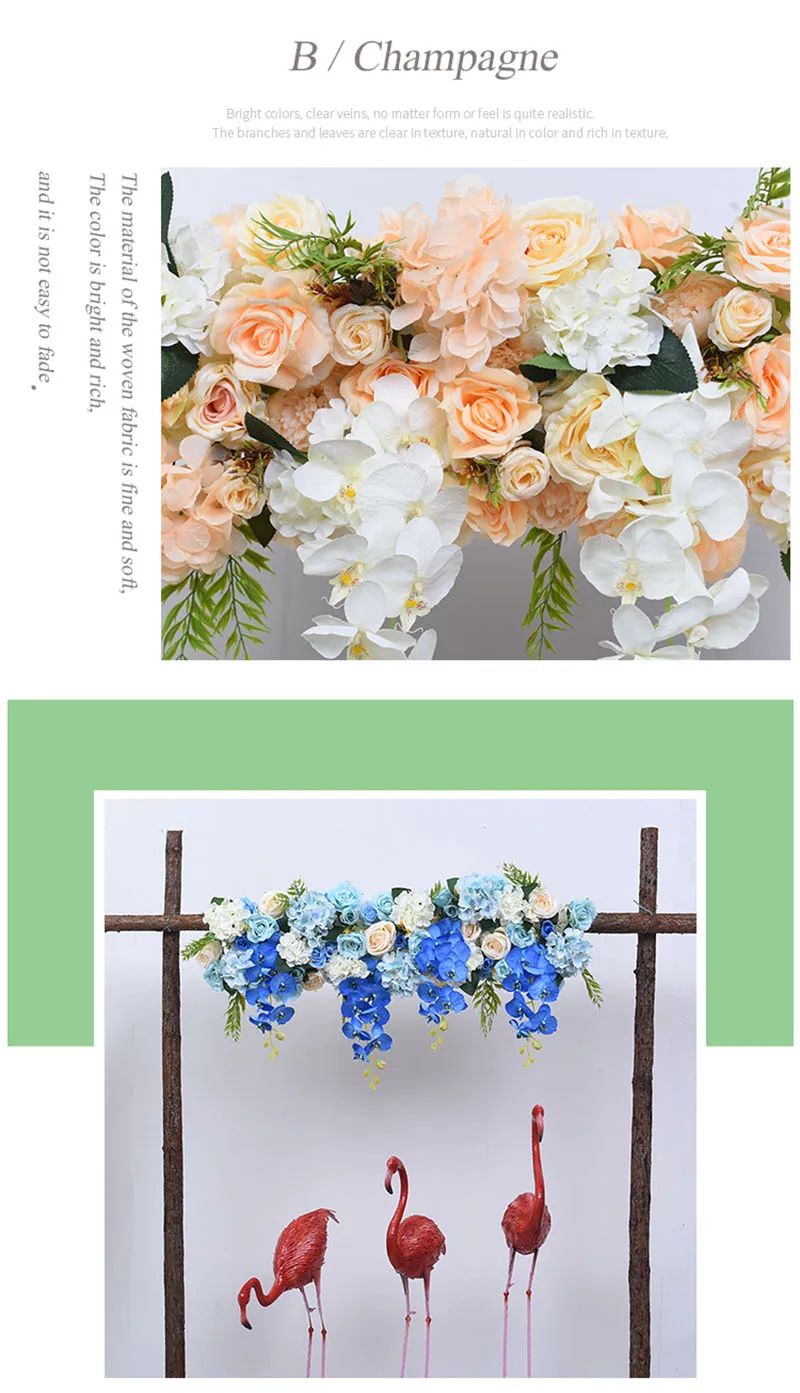 Flone Artificial Fake Flowers Rose Wedding Supplies Arched Door DIY Decoration Flower Row Silk Flowers For a Wedding Decor (10)