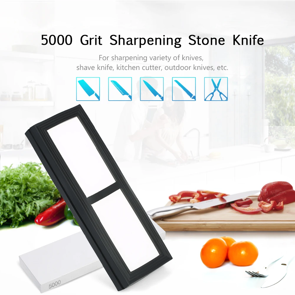 

5000 Grit Sharpening Stone Knife Sharpening Stone with Rubber Stone Holder Fine Whetstone Grindstone for Knife Sharpener System