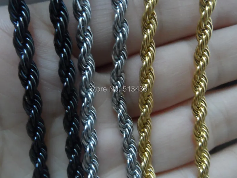 21.6'' Fashion 4mm Stainless Steel Necklace Singapore twisted chain 3 Colour | Украшения и аксессуары