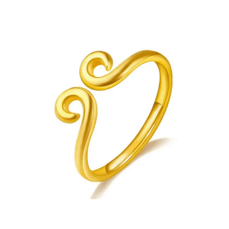 cheap Golden Hoop monkey king ring for women men adjustable size copper wj039