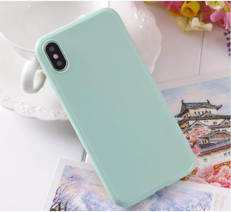 Sea Green 1000 шт модный Мягкий ТПУ Силиконовый противоударный чехол ярких цветов для iphone 11 Pro XR X XS Max 8 7 6S Plus защитный чехол - Цвет: Sea Green