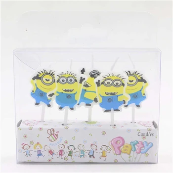 

5pcs/set Yellow Minions Birthday Craft Candles Cupcake Candle Toppers Kids Birthday Candles Party Decorations Party Supplies
