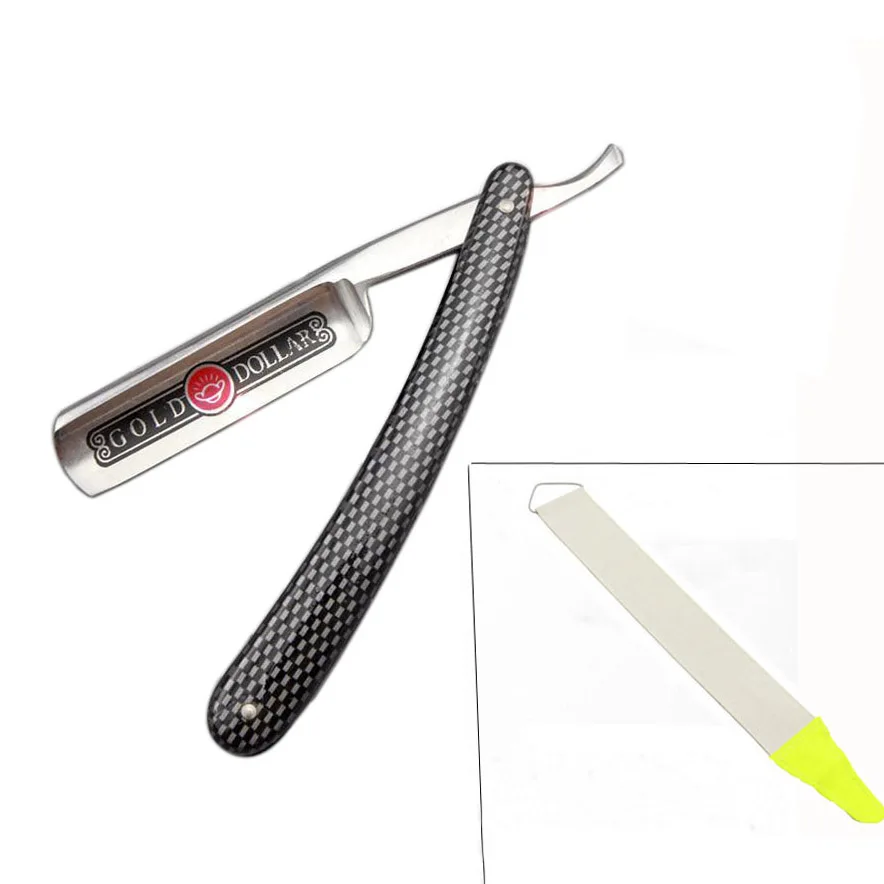 

Men's Manual Straight Edge Shaving Razor Barber Safety Beard Tool Folding Knife with Razor Strop