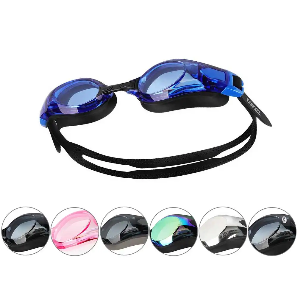 Очки для взрослых Professional HD waterproof Анти-туман и анти-УФ Покрытие большая рамка плавательные очки для близоруких для мужчин и женщин