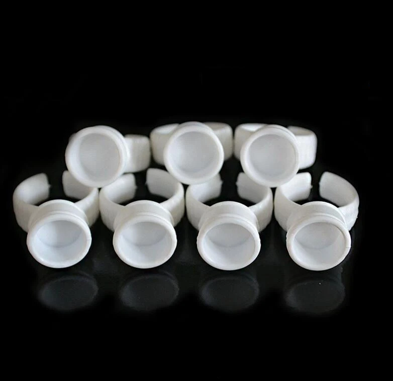 

Free Shipping 100pcs Medium Permanent Makeup Disposable Finger Easy Ring Ink Holders/Cups Container tattoo Supplies