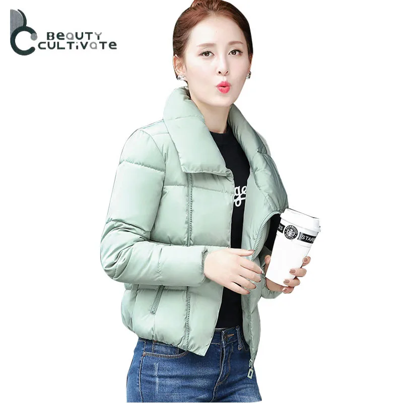 

2016 winter short Parkas coat female Korean fashion slim down cotton leisure solid