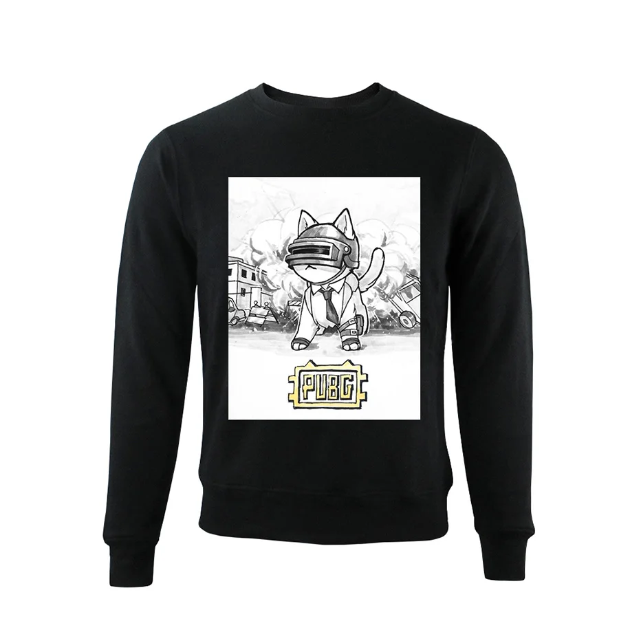 

PUBG cartoon cat style men's / women's sweatshirt anime print boy's pullover fashion winter long-sleeved shirt best custom gift