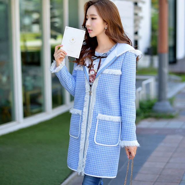 Cheap Dabuwawa 2016 winter sky blue cotton-padded outwear