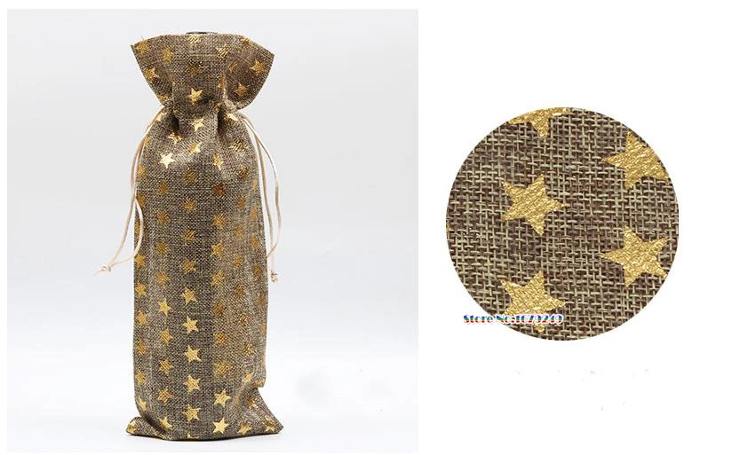 6 &quotx 14&quot Рождественские джутовые Винные сумки льняной матерчатый сумка мешок с