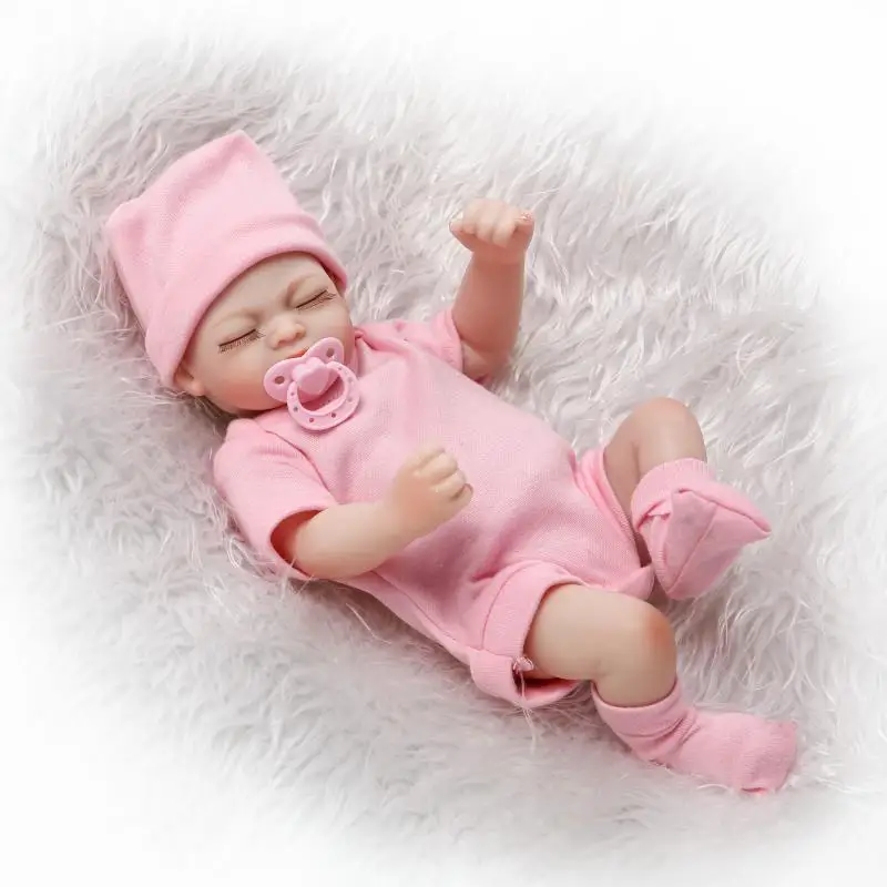 New hot 26cm full silicone reborn baby dolls toy mini newborn boy girl